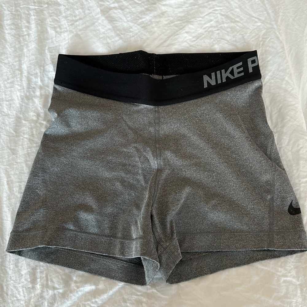Gray Nike Pro shorts